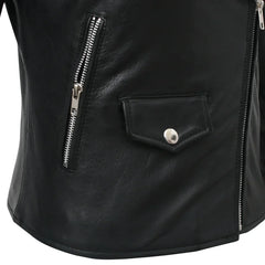 Women’s Lightweight Leather Fashion Jacket | Soft Naked Cowhide Casual Moto Style-19