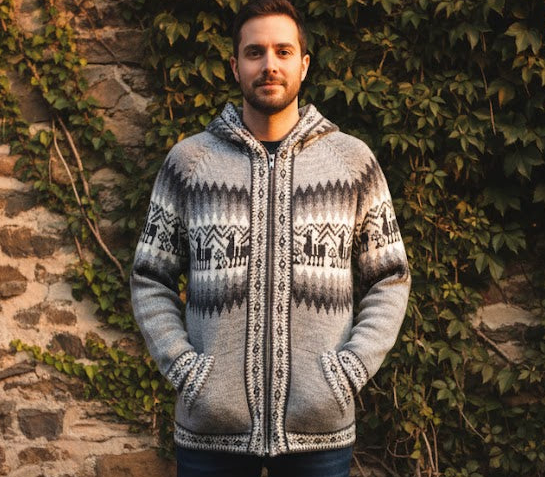 Unisex Alpaca Light Grey Sweater-1