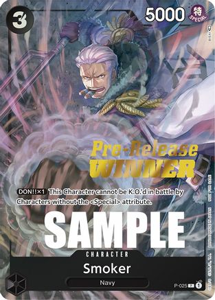 Smoker (Pre-Release) [Winner] (P-025) - One Piece Promotion Cards Foil-1