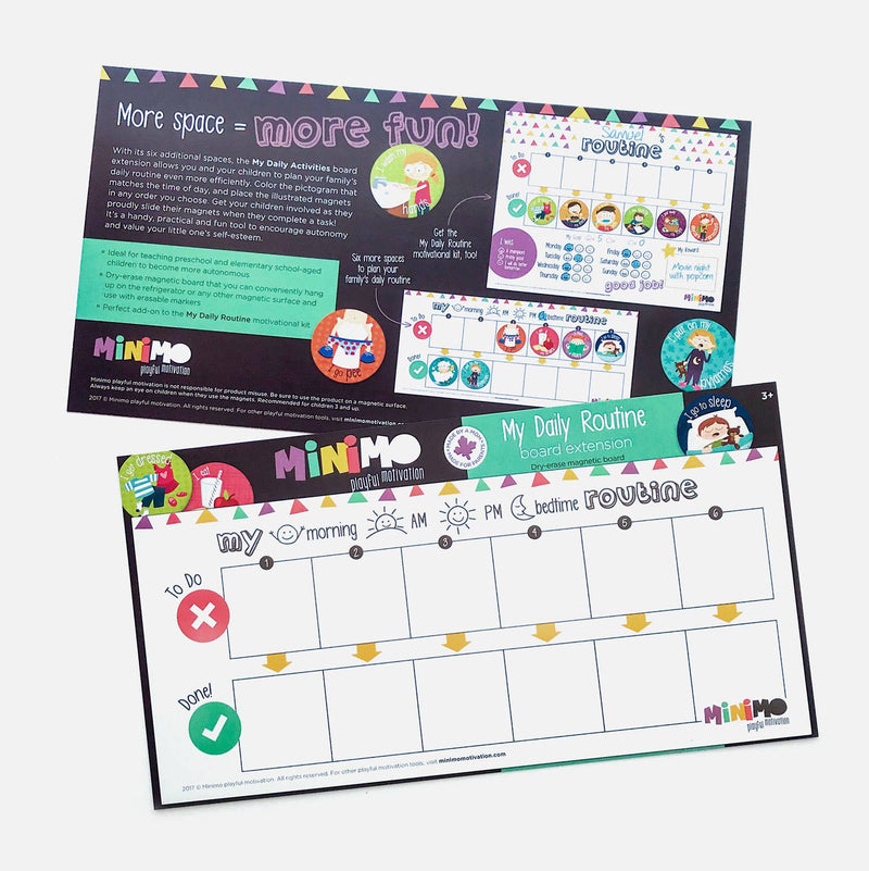 Minimo Playful Motivation - My Daily Routine board extension - Canadian Brand - Ages 3+-2
