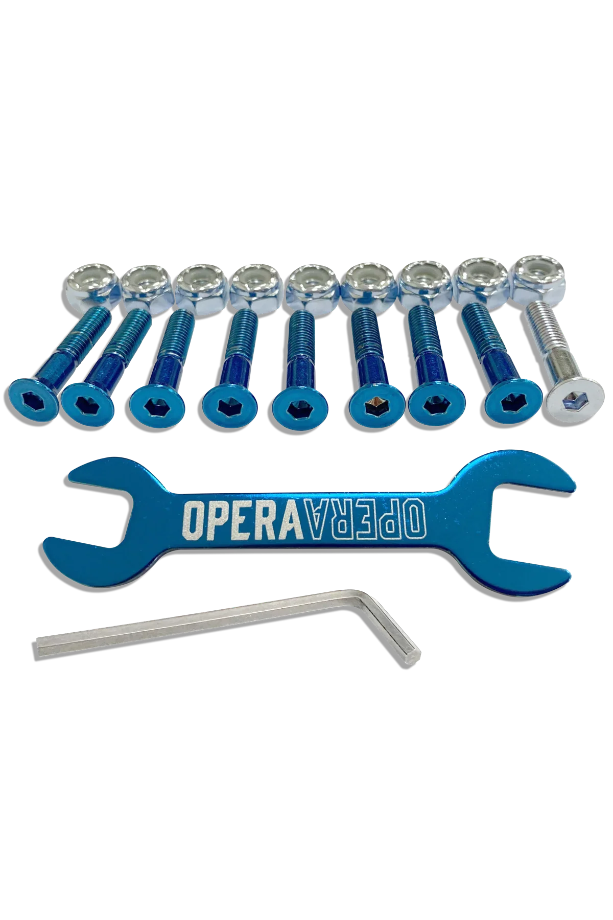 Opera Allen Hardware - Blue/Silver (7/8")-2