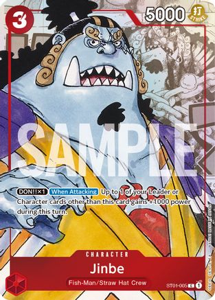 Jinbe - ST01-005 (Alternate Art) (ST01-005) - One Piece Promotion Cards-1
