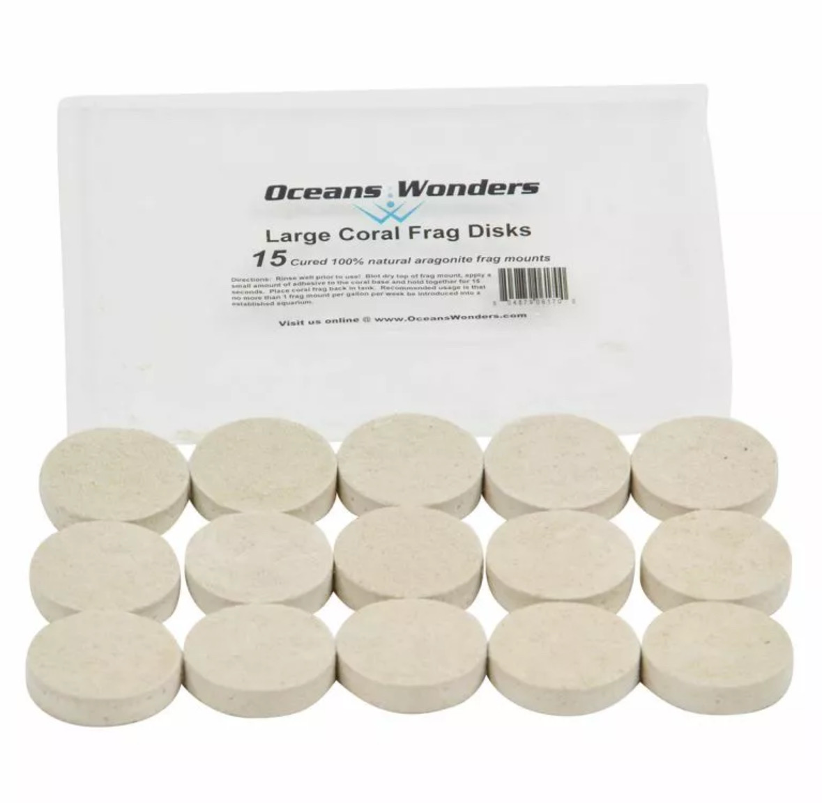 Disques de bouturage de corail Oceans Wonders de 3,8 cm, lot de 15