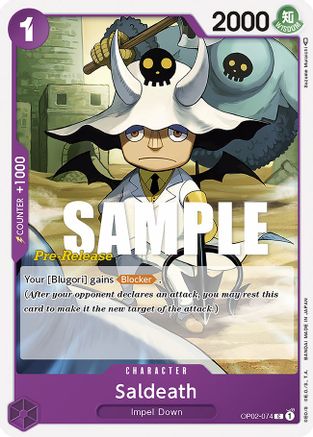 Saldeath (OP02-074) - Paramount War Pre-Release Cards-1