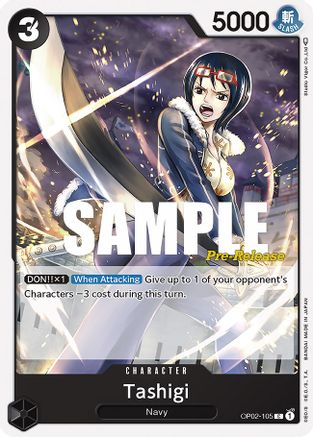 Tashigi (OP02-105) - Paramount War Pre-Release Cards-1