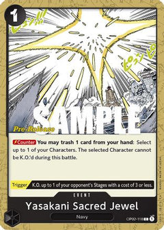 Yasakani Sacred Jewel (OP02-118) - Paramount War Pre-Release Cards-1