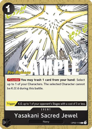Yasakani Sacred Jewel (OP02-118) - Paramount War Pre-Release Cards-1