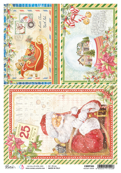 Ciao Bella Papier de Riz A4 Piuma Holiday Cheer - 5 Feuilles-1