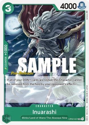 Inuarashi (OP02-027) - Paramount War Pre-Release Cards-1