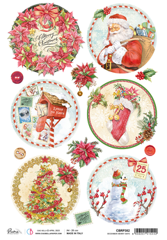 Ciao Bella Rice Paper A4 Piuma December Merry Days - 5 Sheets-1
