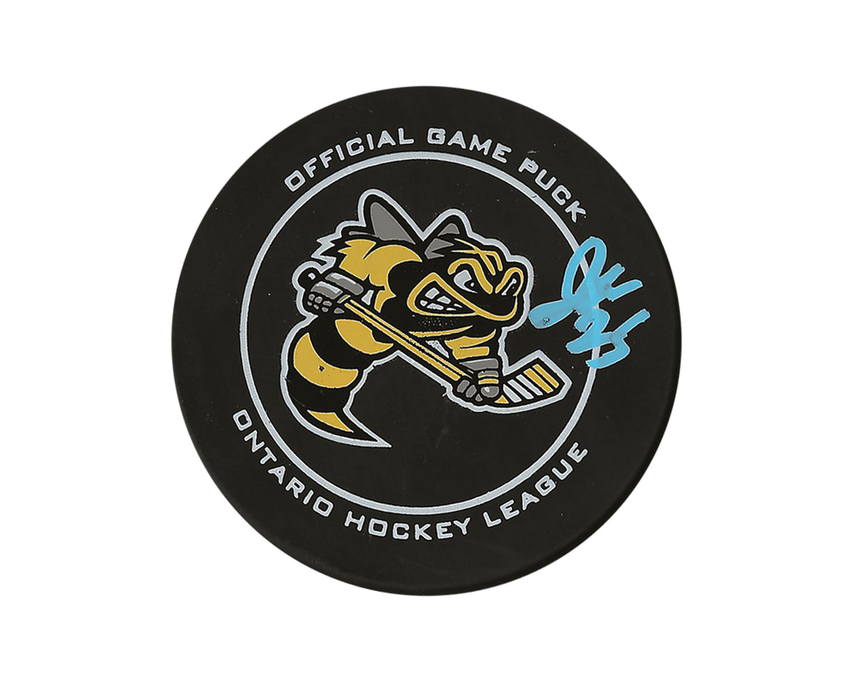 Jordan Kyrou Autographed Sarnia Sting Official Game Puck
