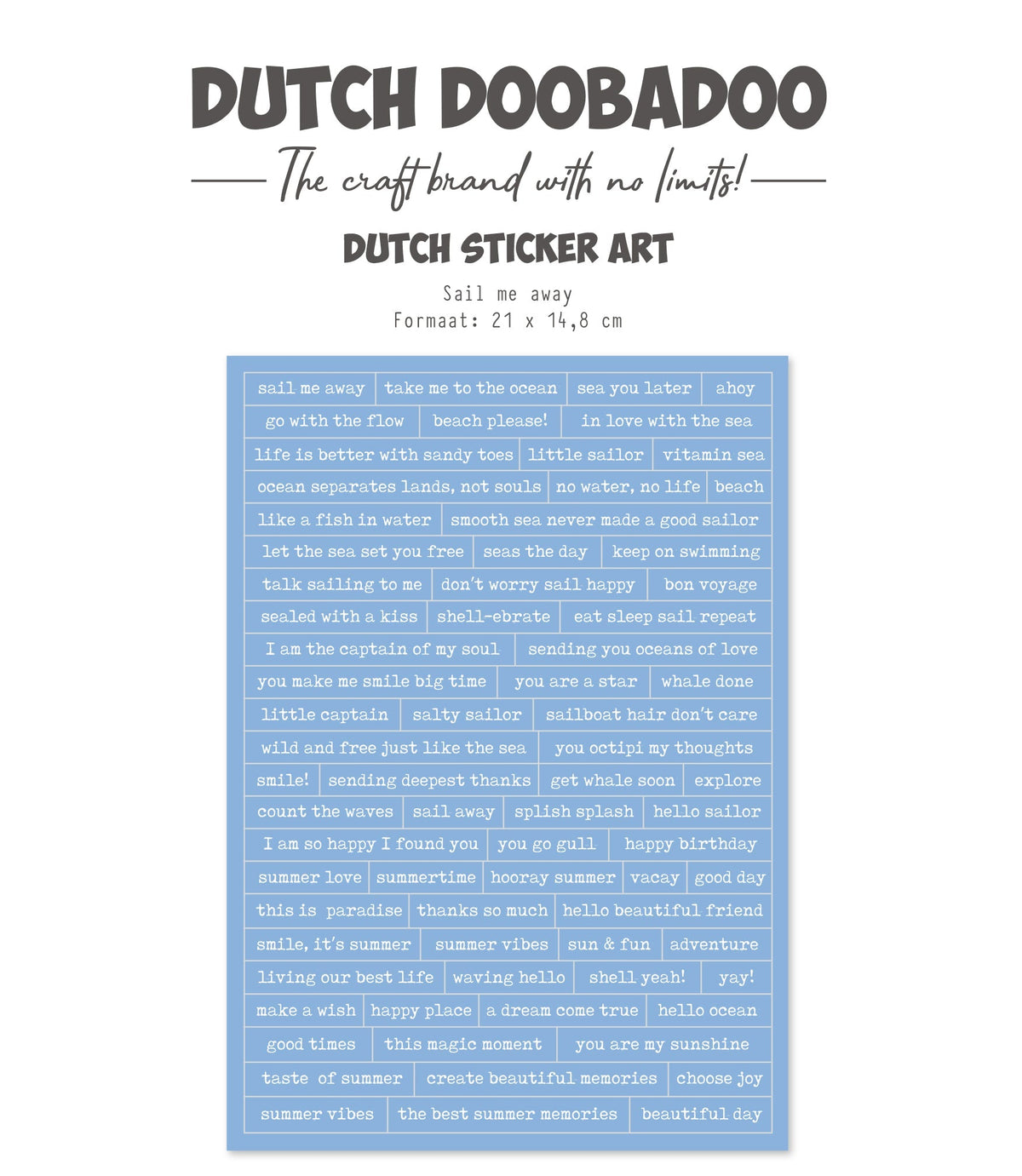 Dutch Doobadoo DDBD Pegatina holandesa A5 Sail Me Away-1