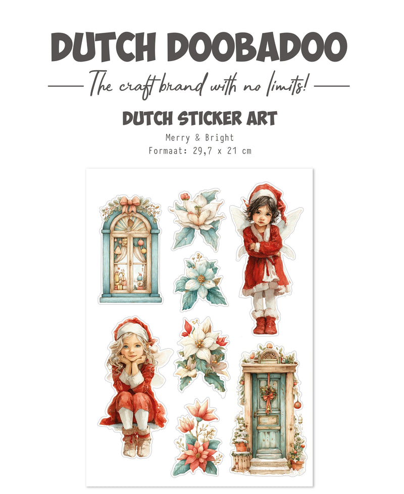 Dutch Doobadoo DDBD A4 Transparent Stickers Merry & Bright-1