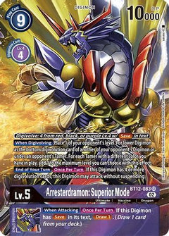 Arresterdramon: Superior Mode (Alternate Art) (BT12-083) - Across Time Foil-1