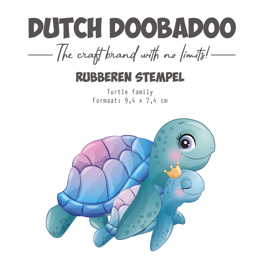 Tampon en caoutchouc DDBD Dutch Doobadoo - Famille de tortues