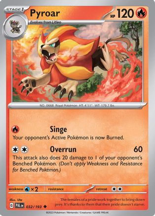 Pyroar - 032/193 32 - SV02 Paldea Evolved Reverse Holofoil-1