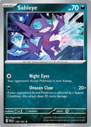Sableye 136 - SV02 Paldea Evolved Holofoil-1