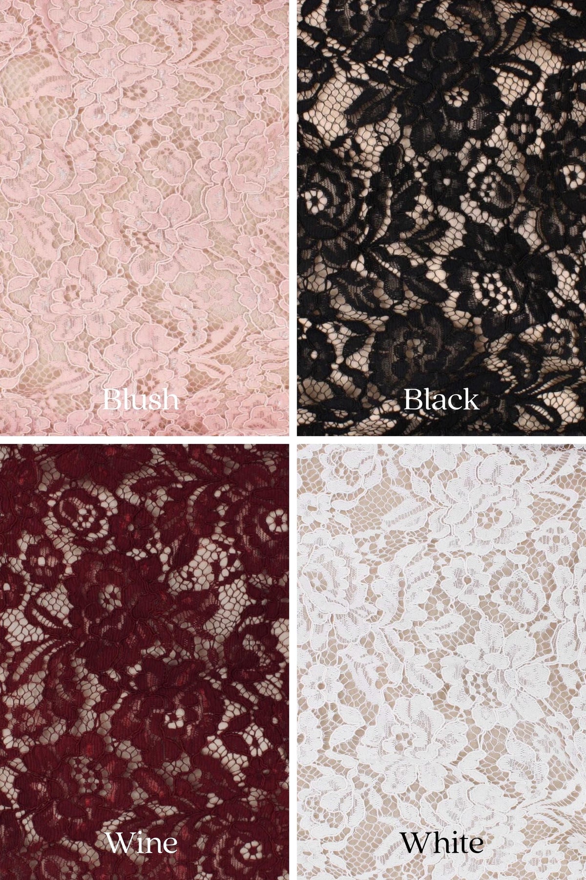 Floral Cotton Blend Lace Fabric: 54" Wide, Lightweight Non-Stretch-3