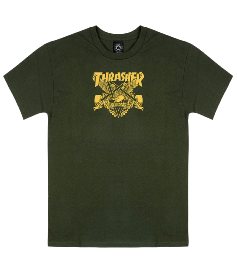 Thrasher X AntiHero 'Eaglegram' Tee - Forest Green-1