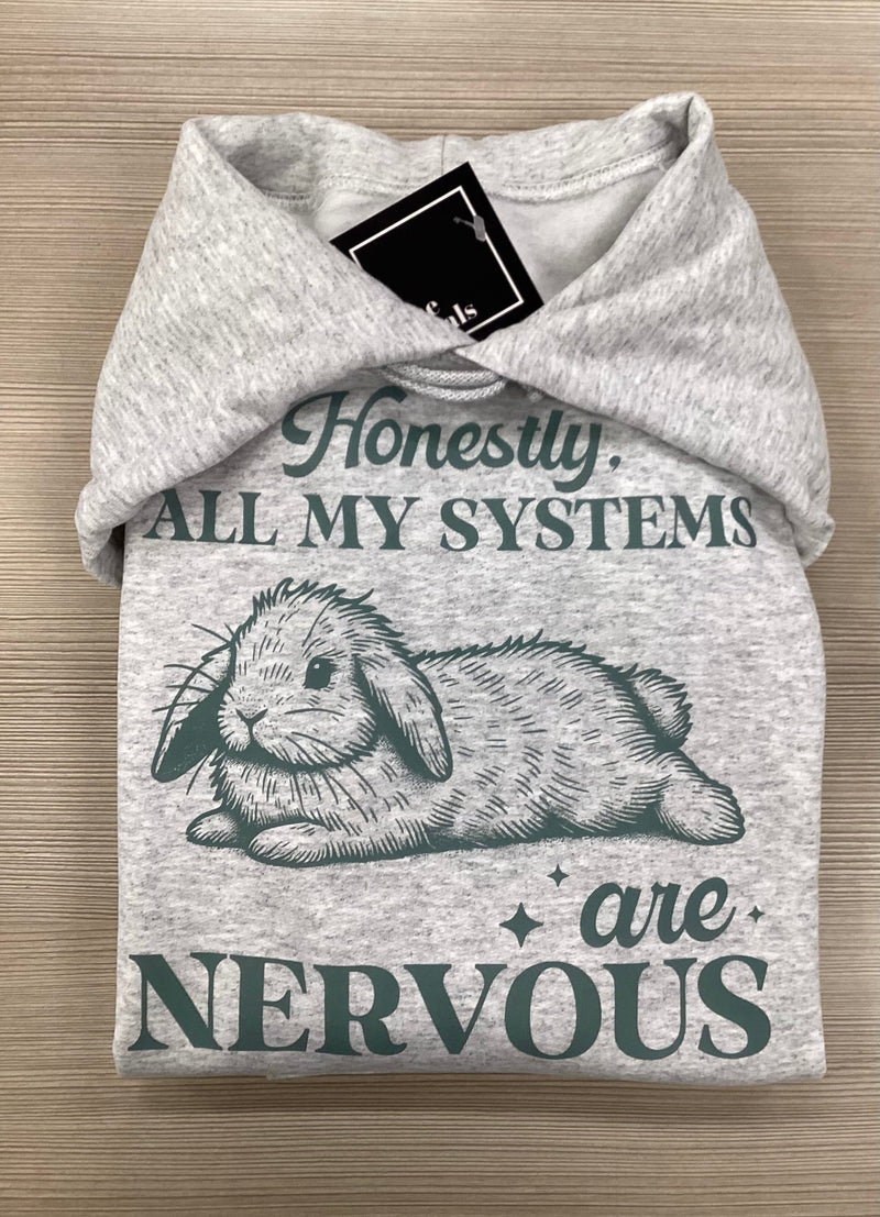 Honestly, All My Systems Are Nervous Bunny Hoodie-1