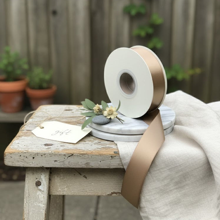 30 Meter Double Face Light Brown#836 Ribbon Roll-2
