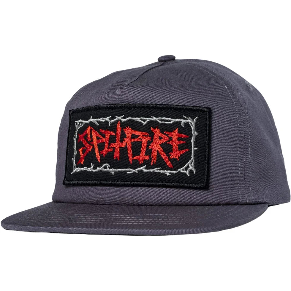 Spitfire 'Gas Mask Script Patch' Snapback Cap - Charcoal-1