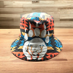 Red Bear Paw Trail Native Style Bucket Hat-1
