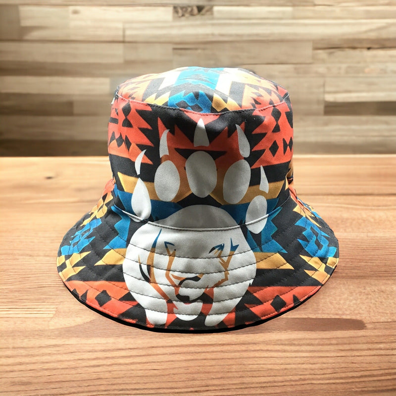 Red Bear Paw Trail Native Style Bucket Hat-1