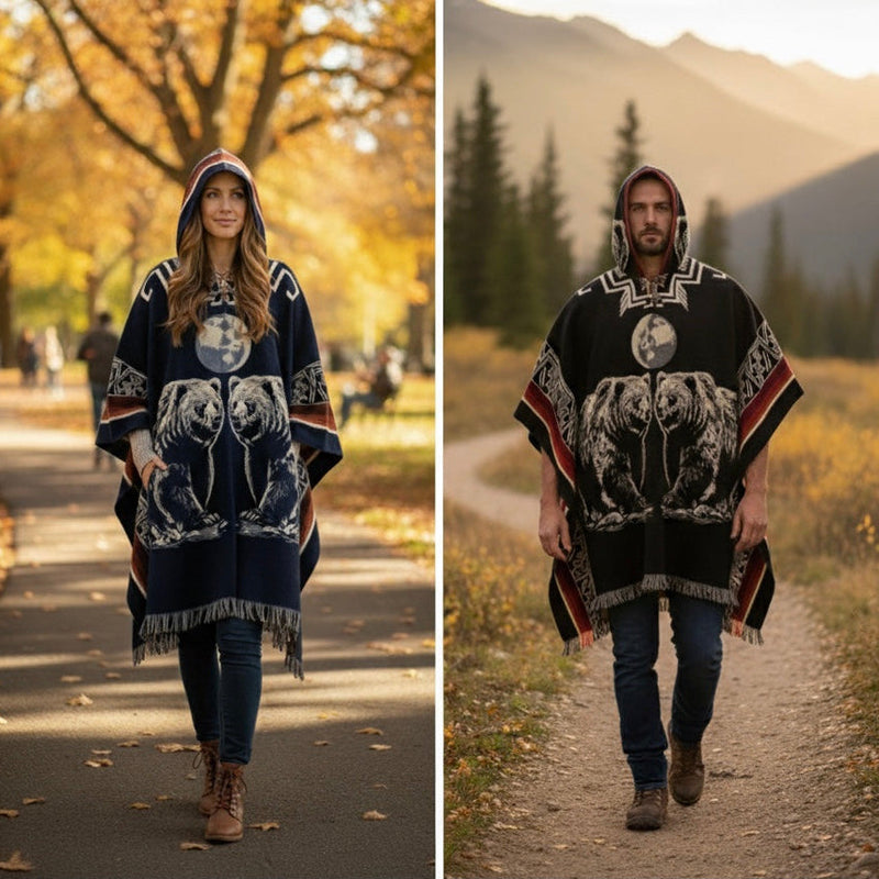 Bear HandMade Wool Poncho-2