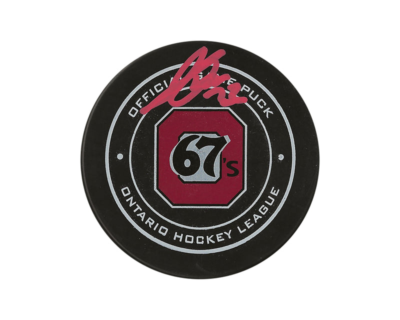Jack Quinn Autographed Ottawa 67's Official Game Puck-1