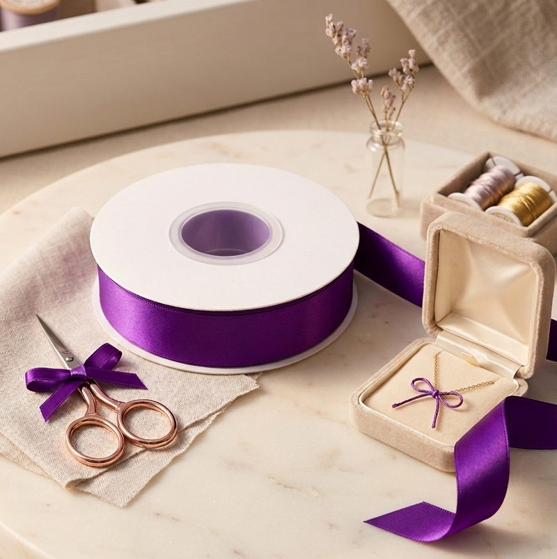 30 Meter Double Face Purple #467 Ribbon Roll-1