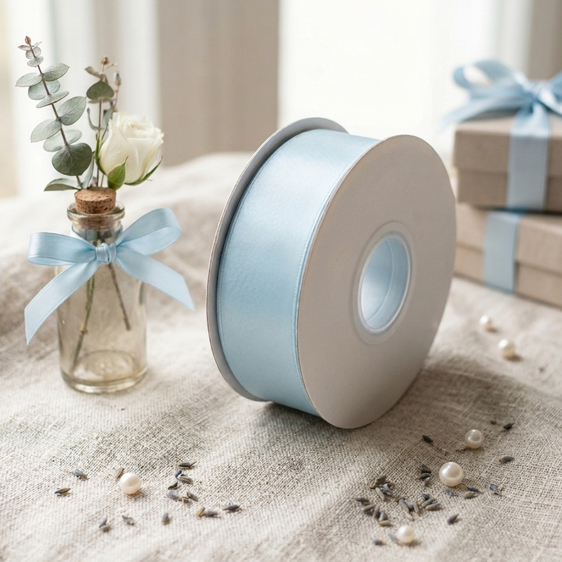 30 Meter Double Face Light Blue #305 Ribbon Roll-1