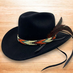 Light Yellow Handmade Beaded Hatband-1