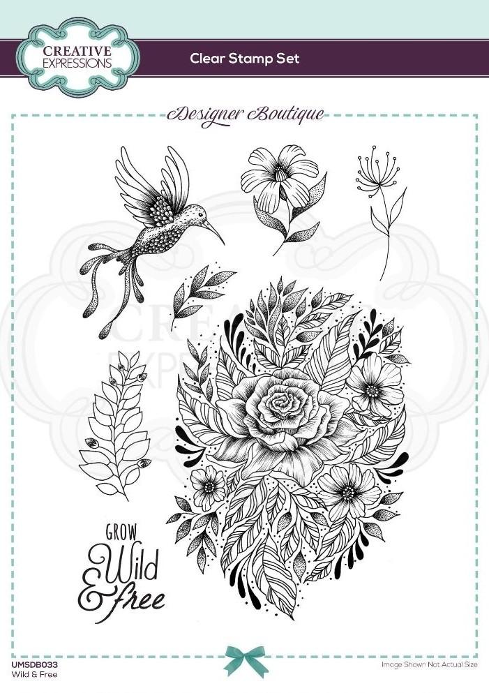 Designer Boutique Collection Wild & Free A5 Clear Stamp Set-1