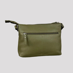 Greenwood Leather Multi-Pocket Crossbody Bag. Premium Pebbled Leather Handbag-19