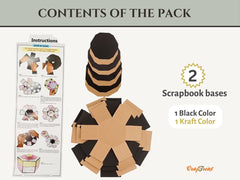 CrafTreat Scrapbook Blanks - Hexagon Explosion Box - Black & Kraft Color-4