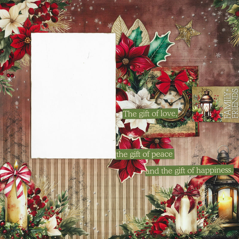 3Quarter Designs Holly Jolly 12x12 Design Paper & Diecuts Set-10