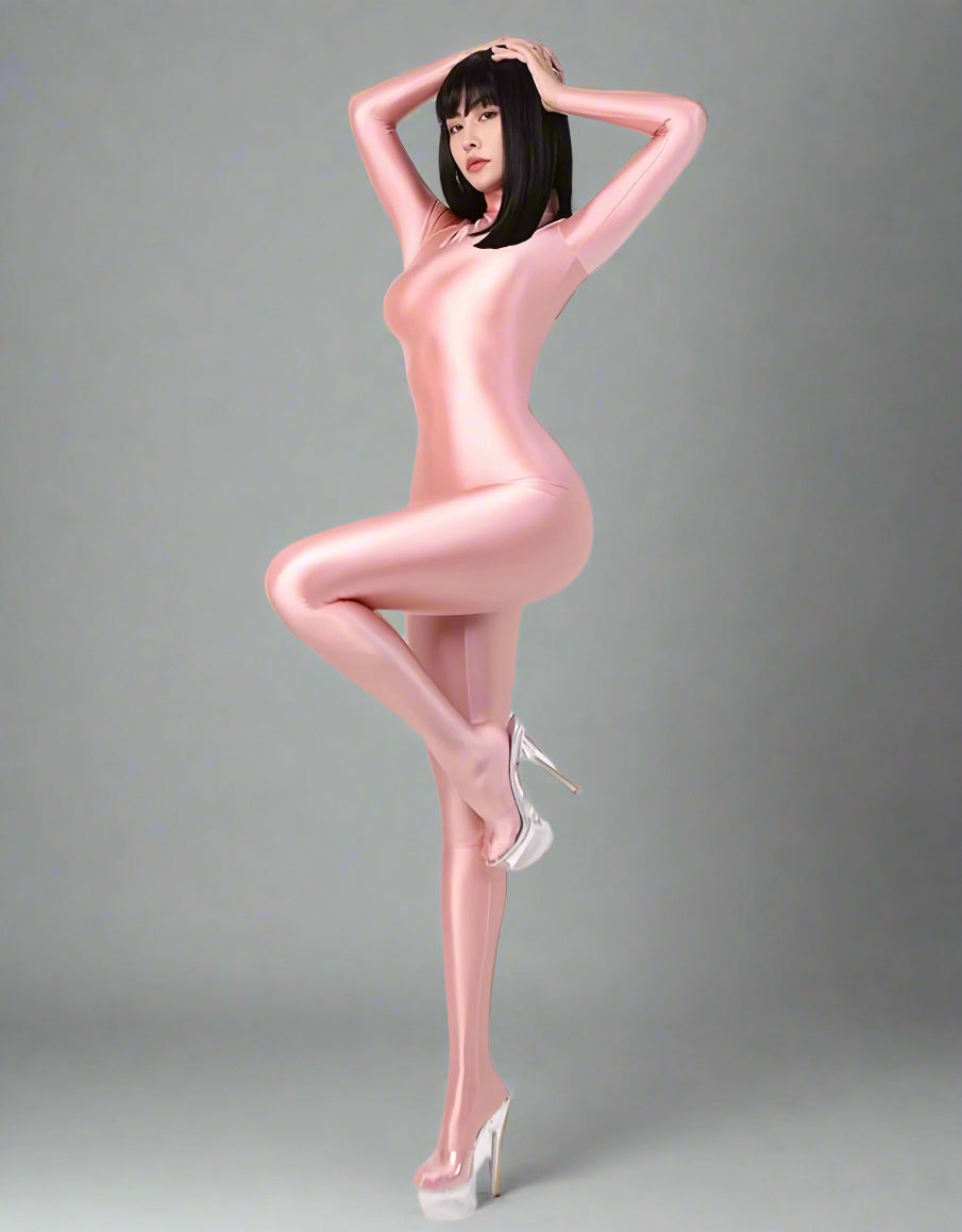 Spandex Nylon Full Bodysuit Back Zipper Zentai Shinny Cosplay Jumpsuit-7