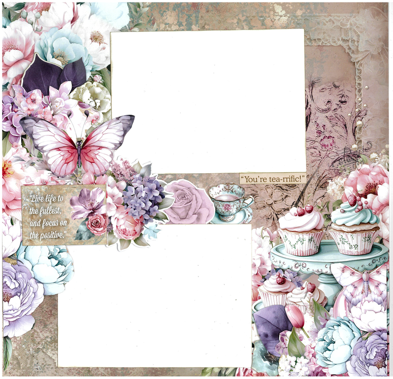 3Quarter Designs Positivi-Tea 12x12 Design Paper & Diecuts Set-10