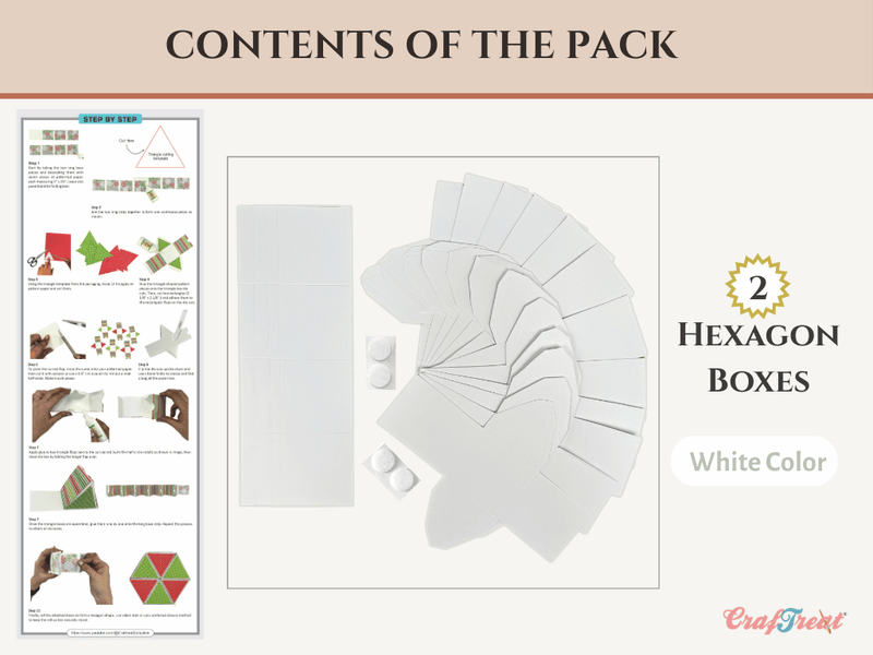 CrafTreat Scrapbook Hexagon Roll up - White 2pcs-3