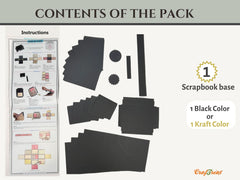 CrafTreat Scrapbook Blanks - Expanding Folio - Black Color-3