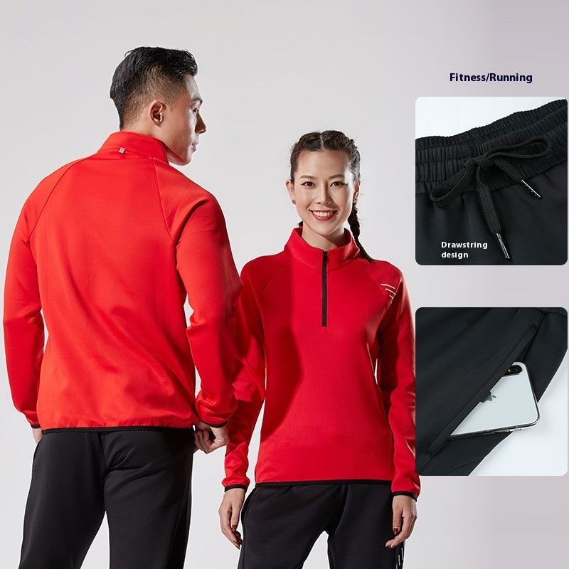 Half-Zip Quick-Dry Workout Top – Outdoor Running & Fitness Activewear-6