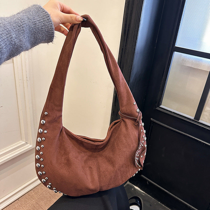 Soft Plush Underarm Tote Bag for Women, Casual Everyday Shoulder Handbag-4