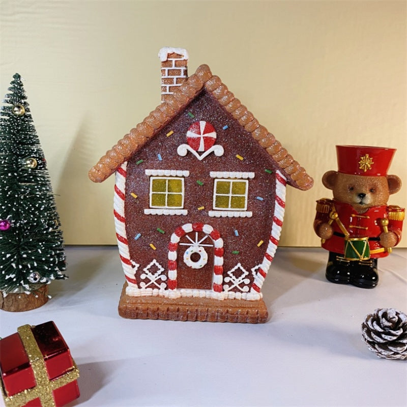 Christmas Gingerbread Man Decoration - Light-Up Holiday Resin Figurine-5