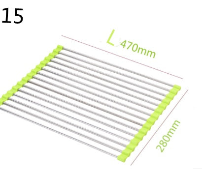 Folding Kitchen Drain Sink Rack Stainless Steel-17