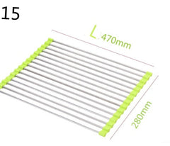 Folding Kitchen Drain Sink Rack Stainless Steel-17