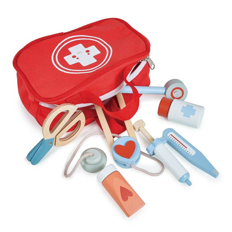 Mentari Toys Wooden My First Aid Kit - Pretend Play Doctor Set - Ages 3+-3