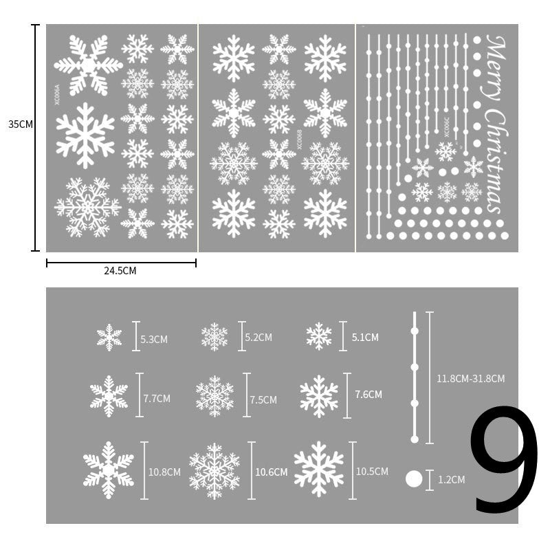 Christmas Decorations Glass Electrostatic Stickers-48