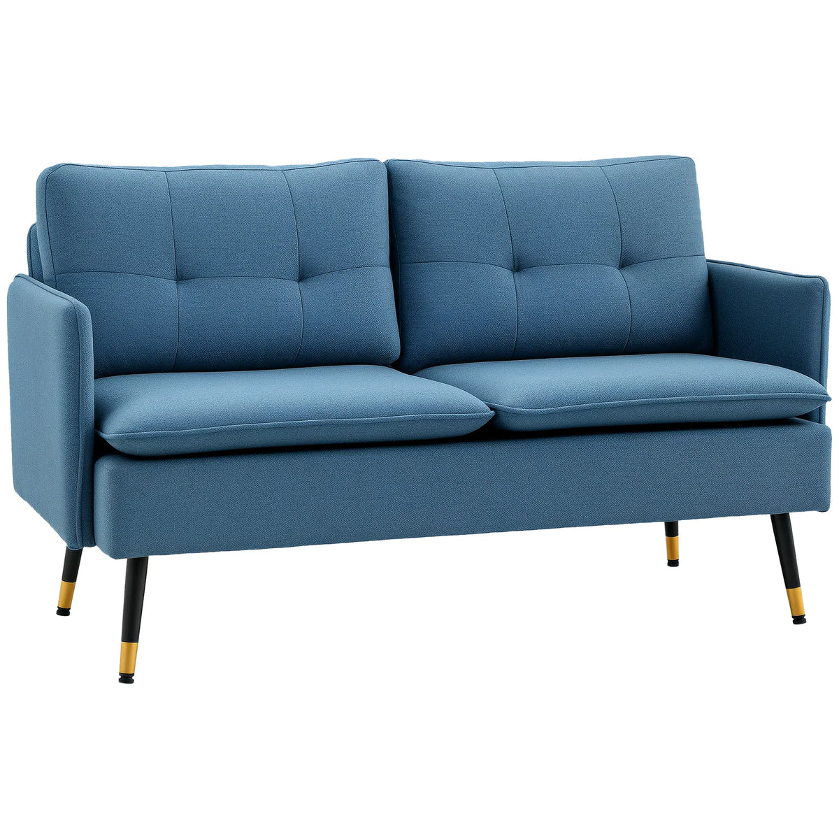 55-Inch Dark Blue Loveseat Sofa – Button-Tufted Upholstered Couch for Bedroom & Small Spaces (United States & Canada Delivery Only)