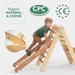 4in1 Montessori Climbing Frame Set: Triangle Ladder + Arch/Rocker + Slide Board/Ramp + Netting rope-8